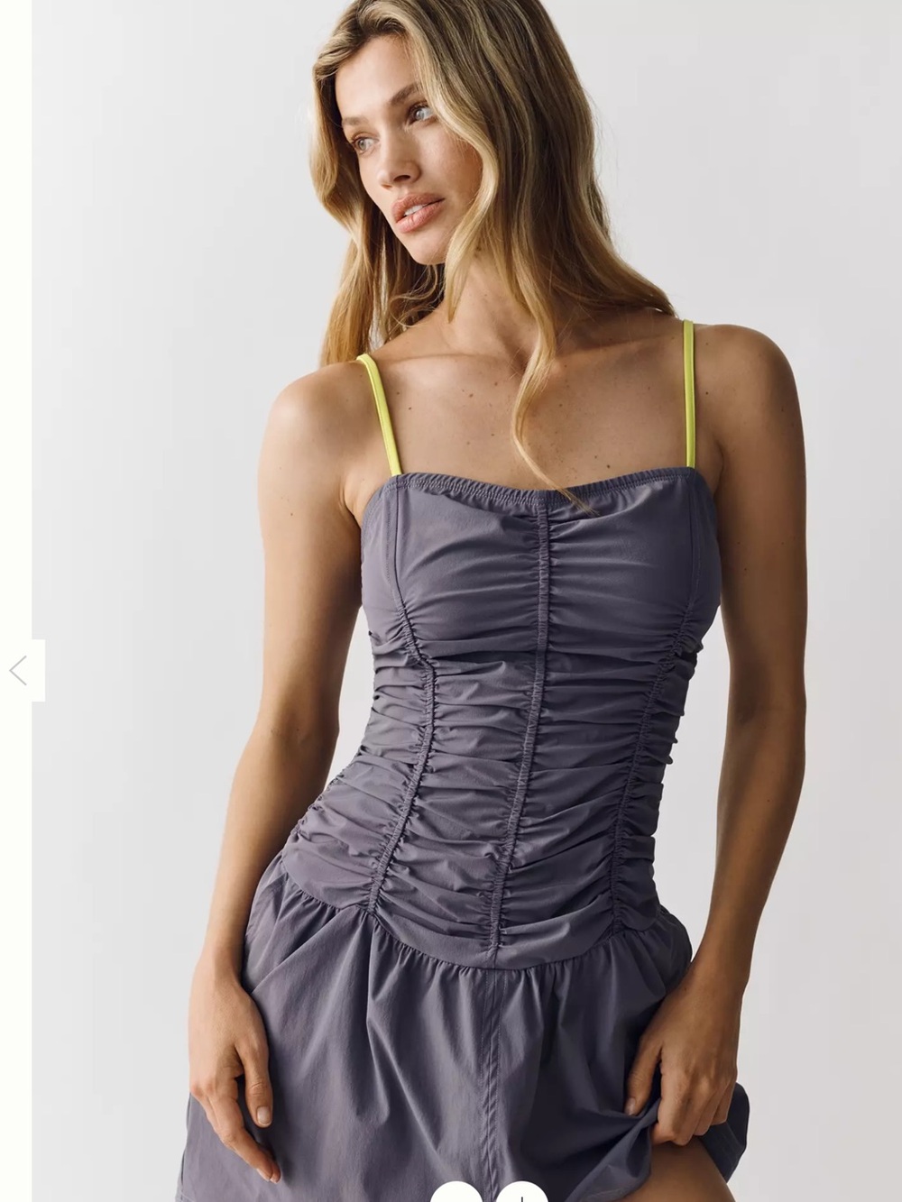 ⭐️NWT! Anthropologie Daily Practice Rouched Drop Waist Mini Dress
